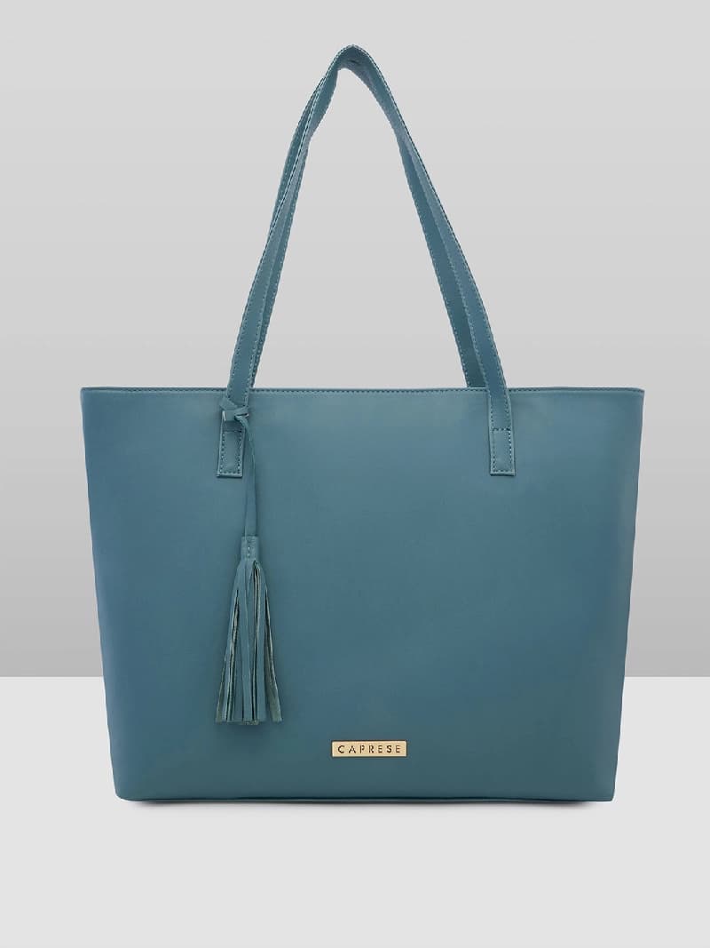 Women's Green Faux Leather Tote Bag 13L