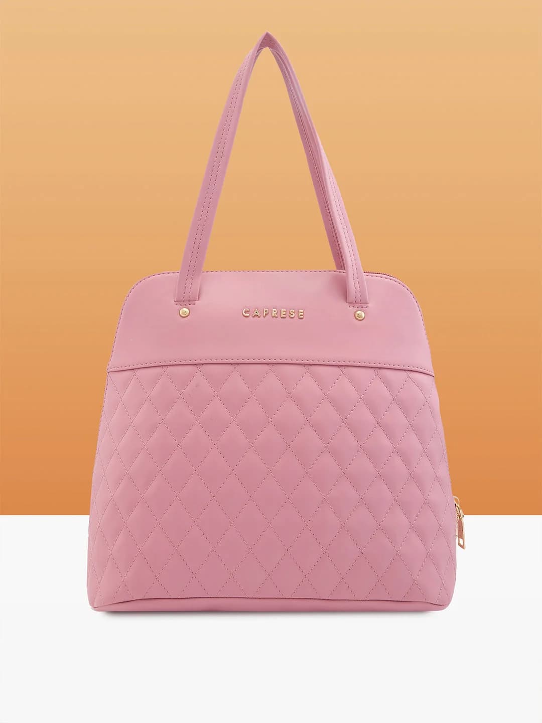Women's Pink Faux Leather Satchel Handbag 16L