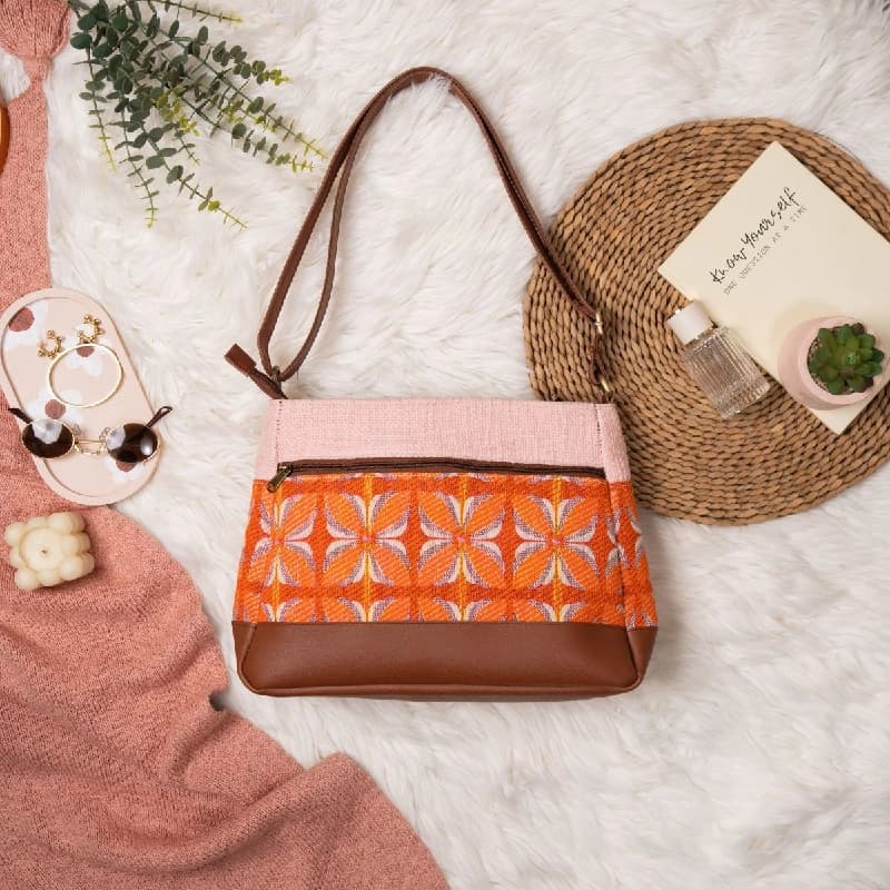 Women's Pink Pumpkin Petal Not So Little Sling Bag