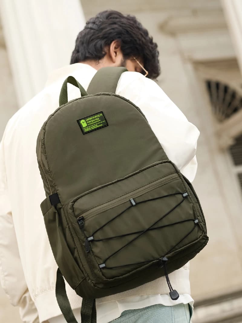 Unisex Green Polyester Backpack17L