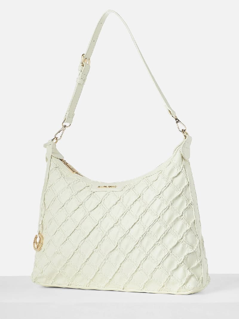 Women's Beige Quilted Sling Bag