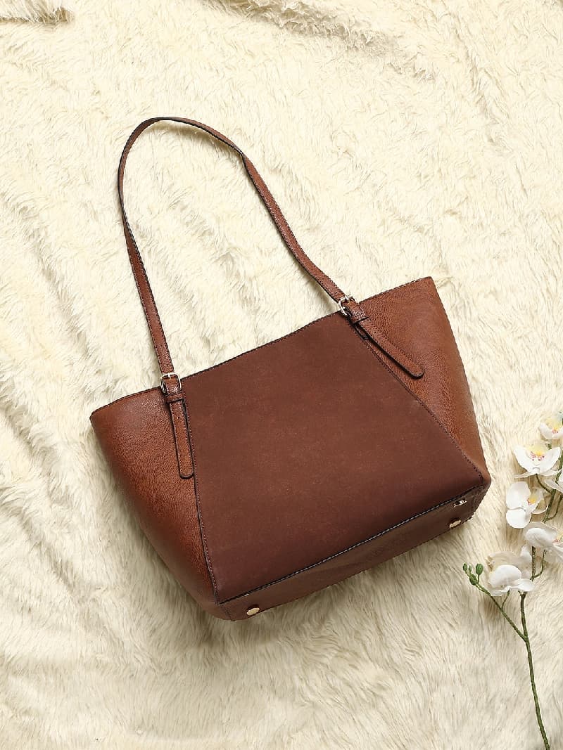 Women's Brown Casual Solid Tote Bag