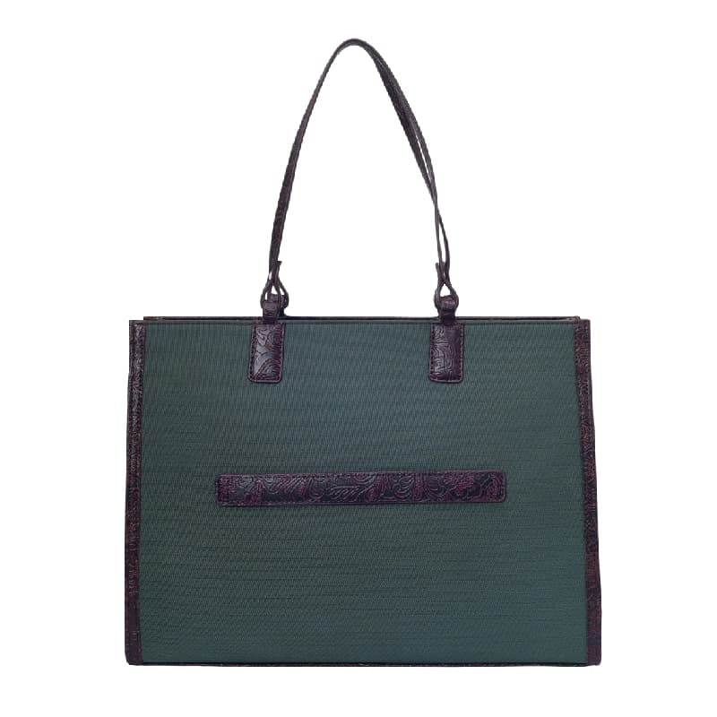 Women's Green Casual Solid Tote Bag