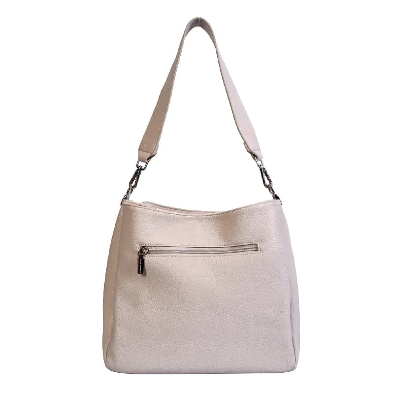 Women's Off White Casual Solid Hobo Bag