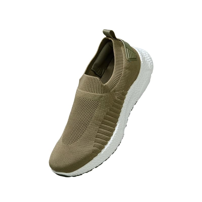 Men's Green and White Knit Ease Slip On Casual Shoes