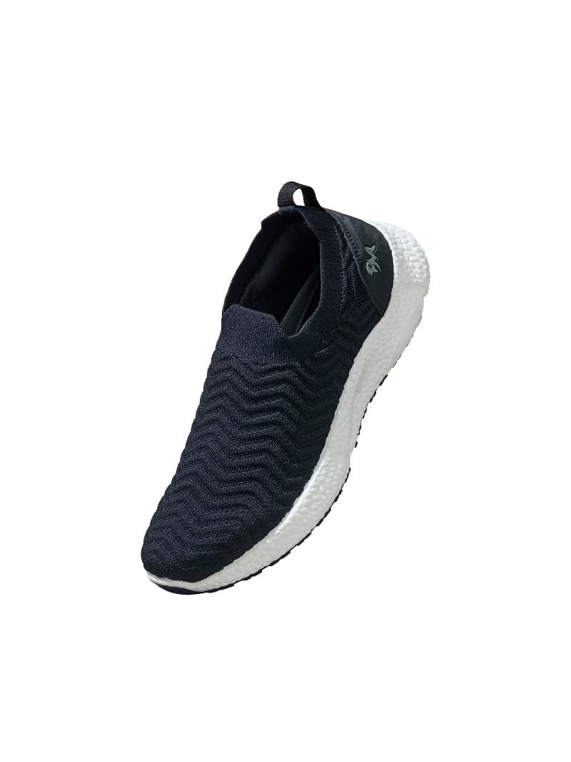 Men's Black and White Flex Weave Slip On Casual Shoes
