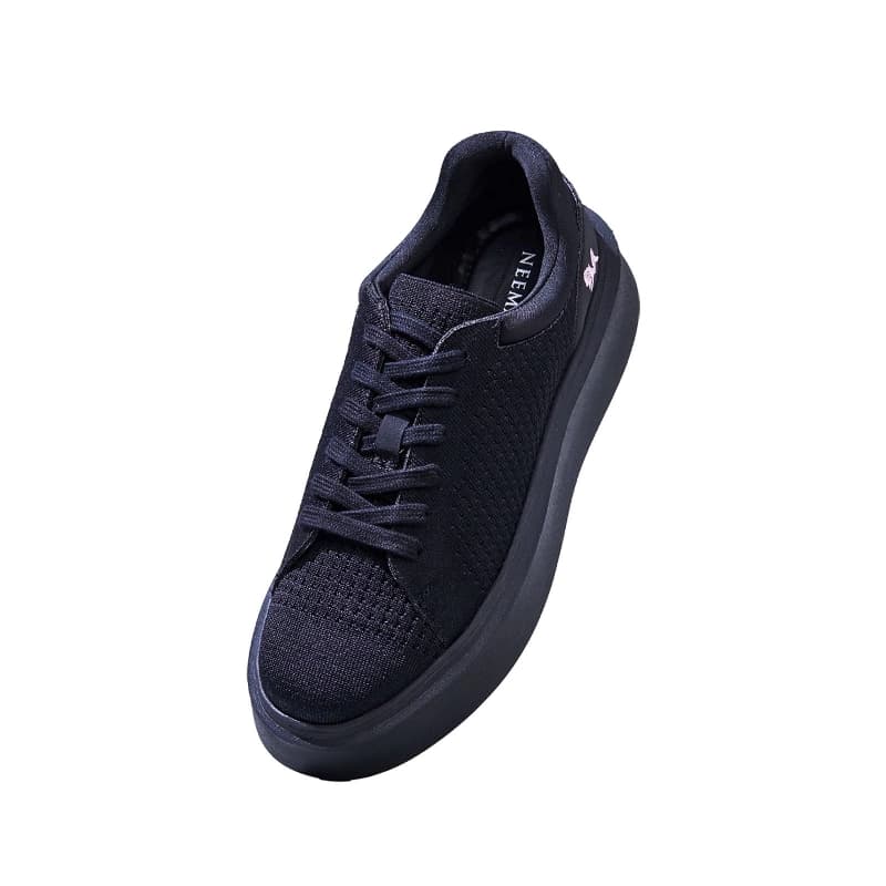 Women's All Black and Rose Chunky Lace Ups Sneakers