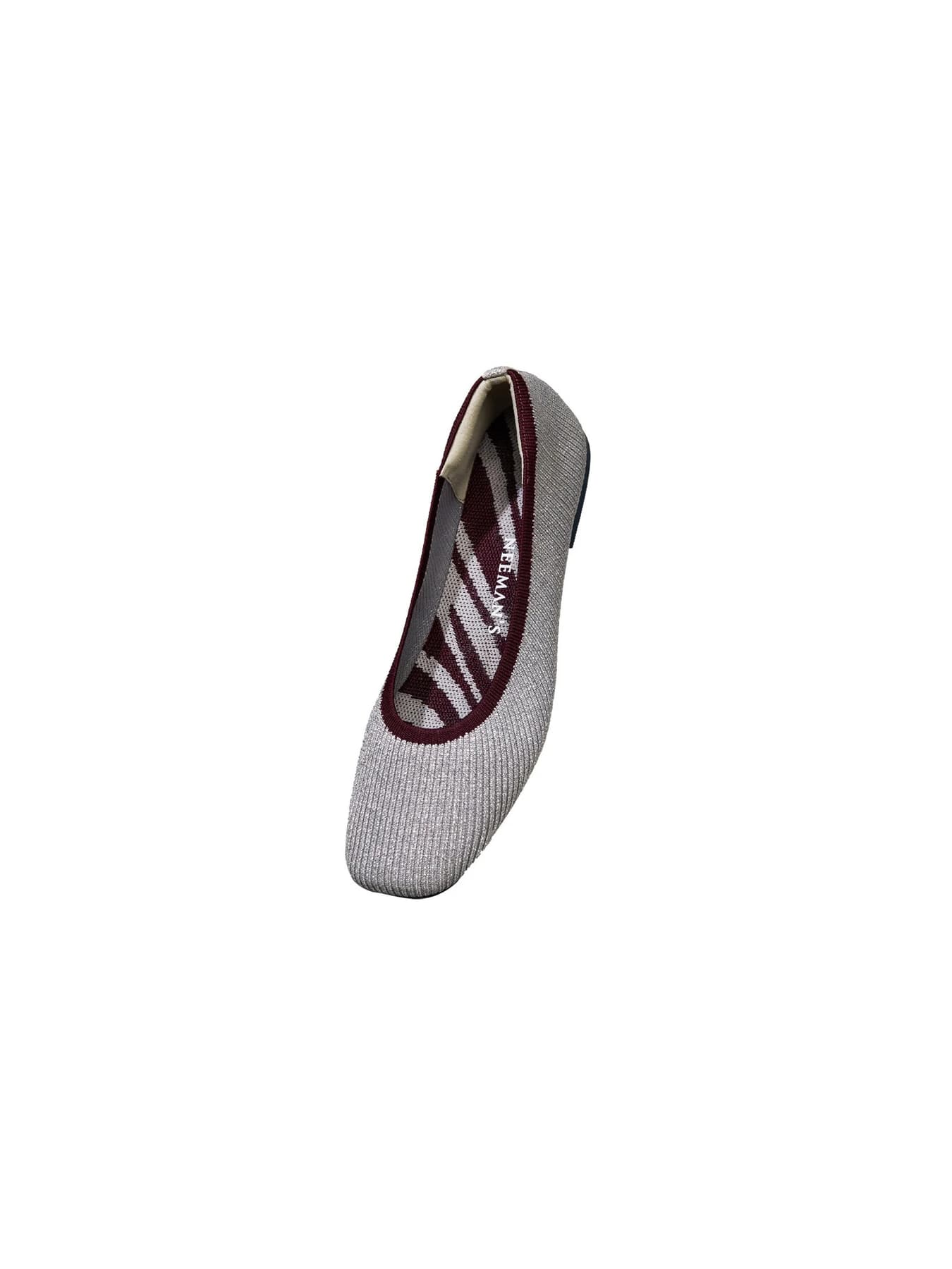Women's Silver Metallic Square Flats