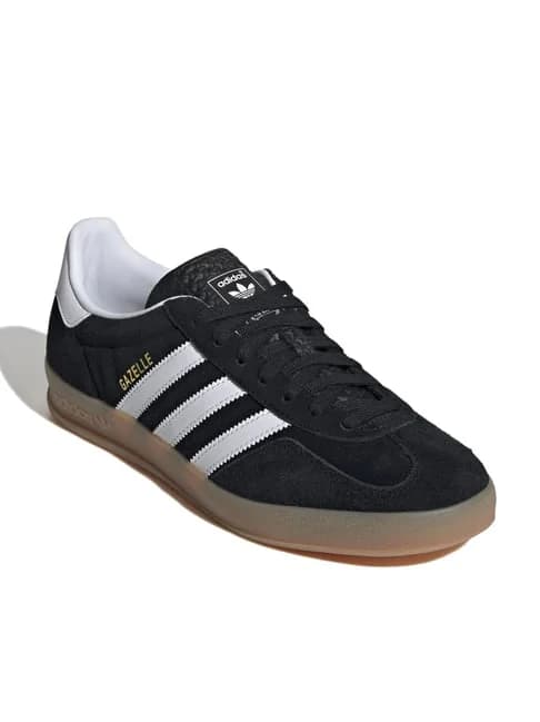 Men's Black Gazelle Indoor Lace-Up Sneakers