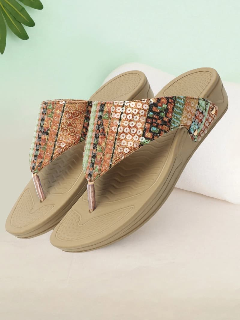 Women's Printed Thong Comfort Sandals
