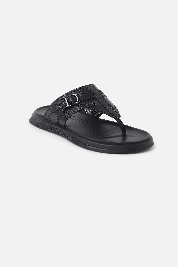 Men's Black Casual Synthetic Sandal