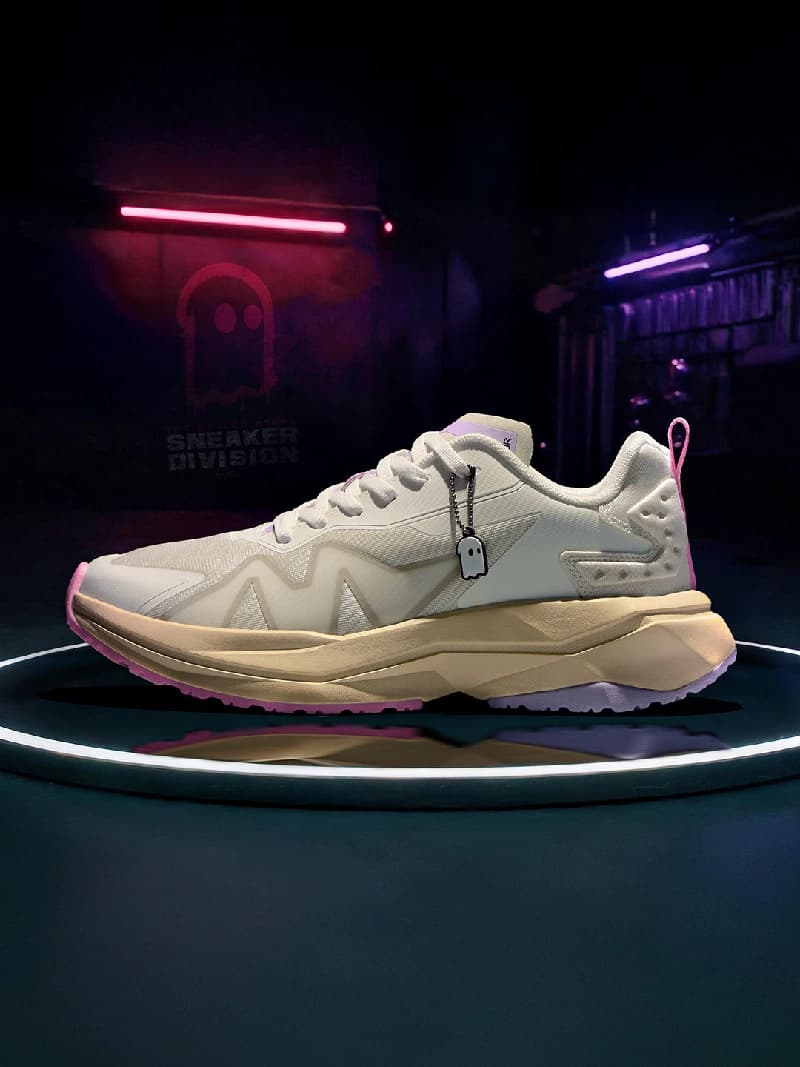 Men's Off White Casual Colourblock Sneakers