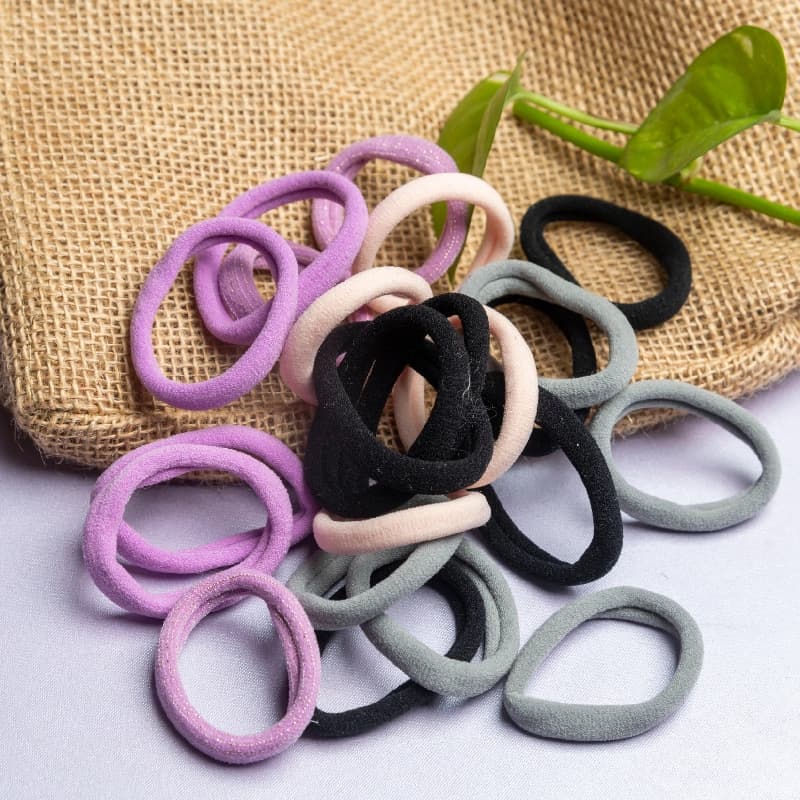 Women's Multicolor Fashionable Casual Elastic Rubber Band - 19 Pcs