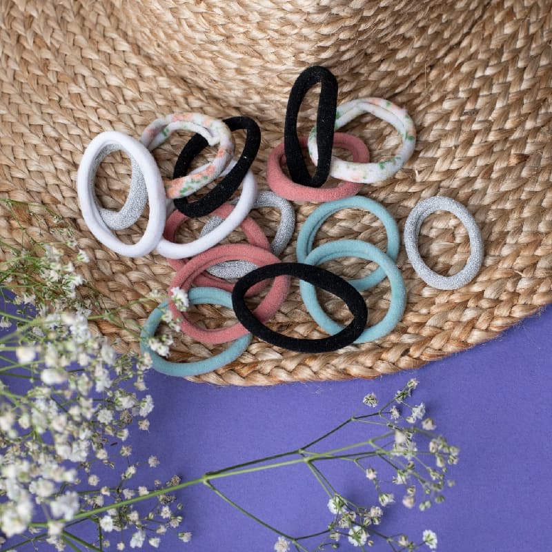 Women's Multicolor Casual Elastic Long Durable Rubber Band - 18 Pcs