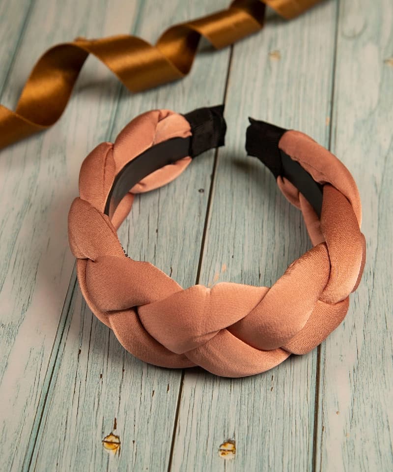 Women's Brown Casual Plastic Zig Zag Pattern Hair Band