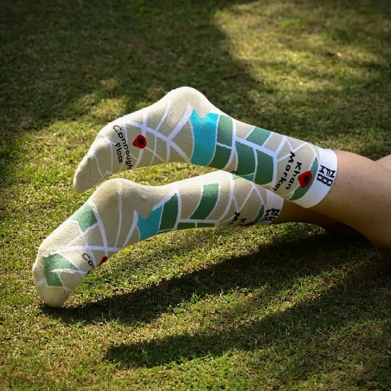 Unisex Multi-Colour Crew Lengh Delhi Map Socks