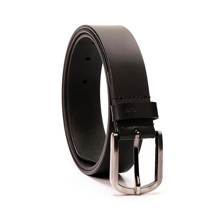 Men's Black Woven Braided Leather Belt