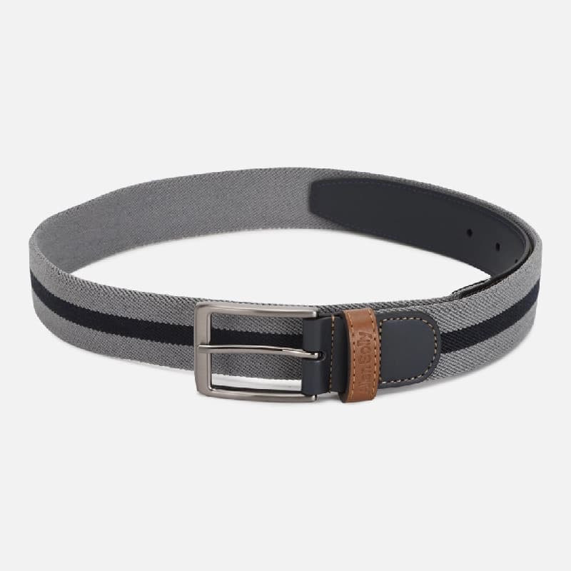 Men's Multicolor Casual Leather Striped Slim Belt