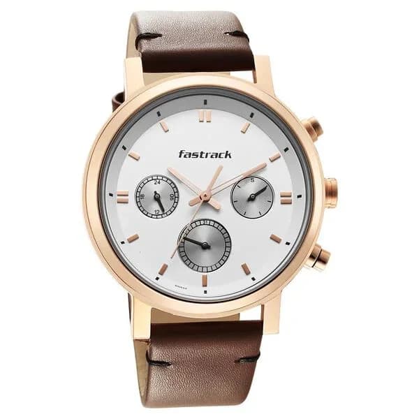 Men's Fashion White Round Dial Watch - NS3287WL01