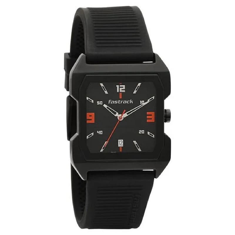 Men's Casual Black Square Dial Watch - NT1474NP01