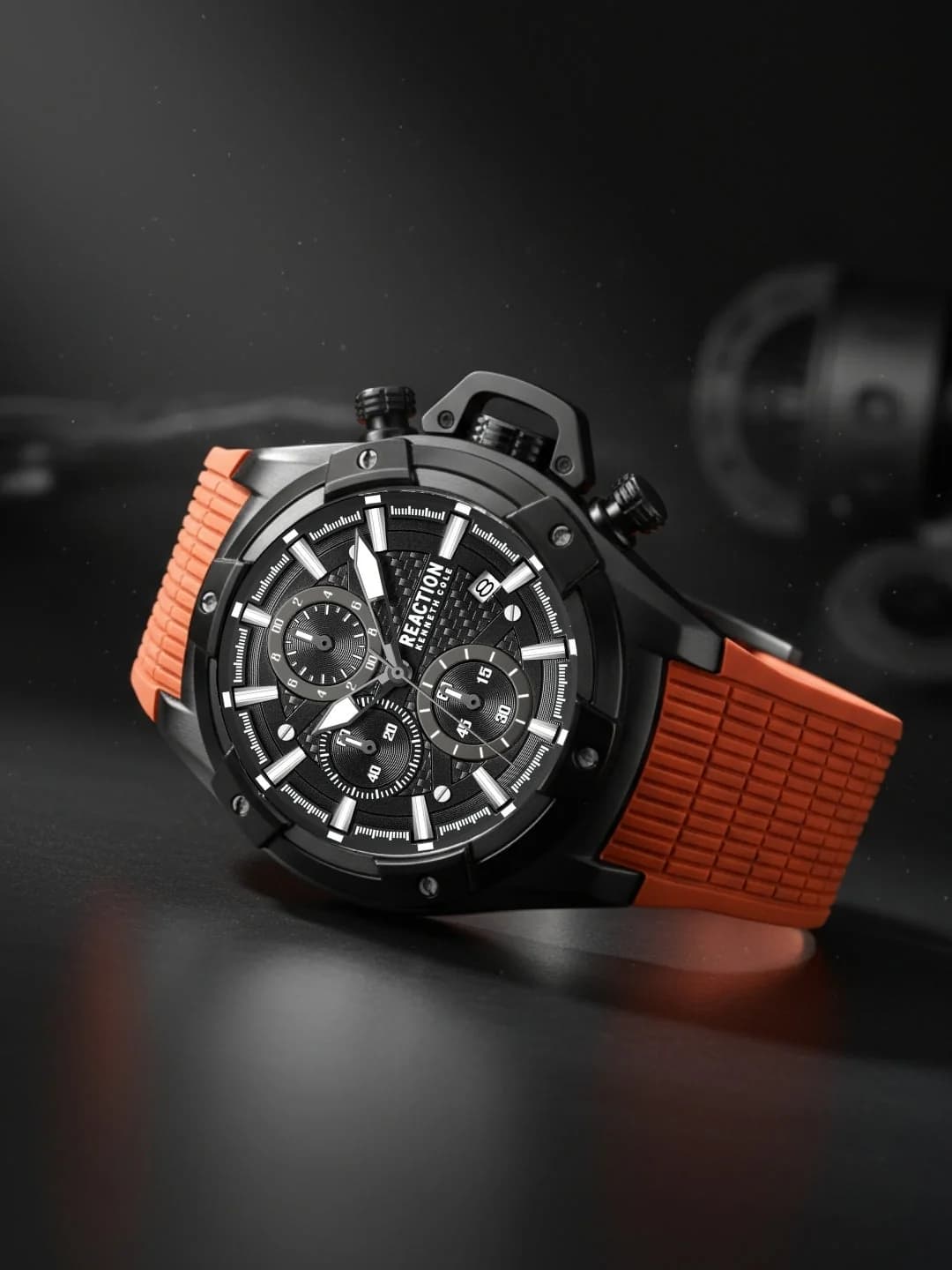 Men's Orange Casual Round Analogue Watch-KRWGO0070204