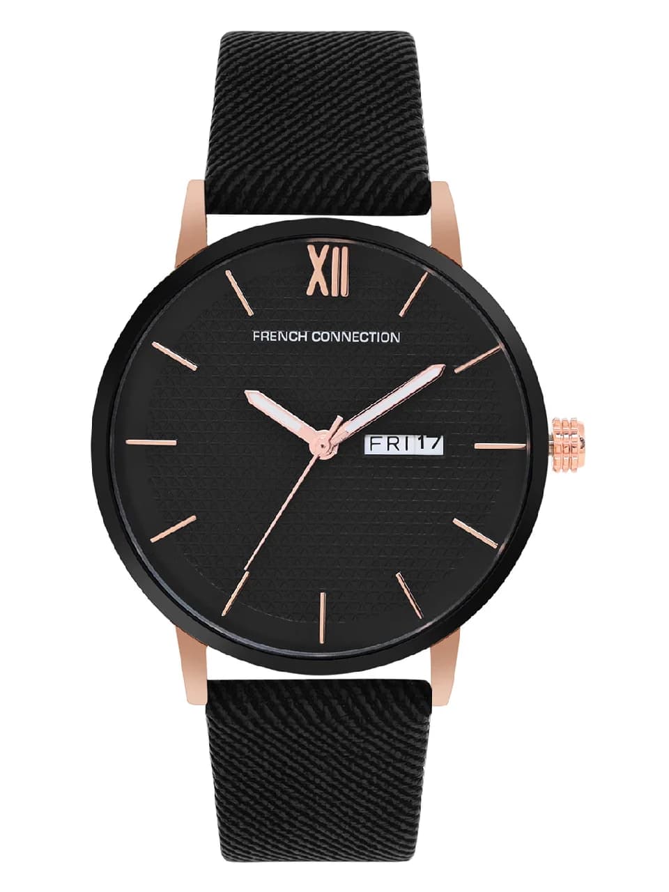 Men's Black Casual Round Analogue Watch-FCN00034B