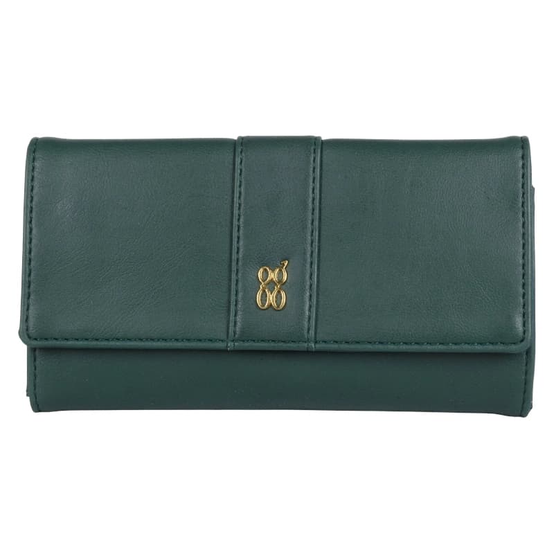 Women's Nixon Green Large 3 Fold Wallet