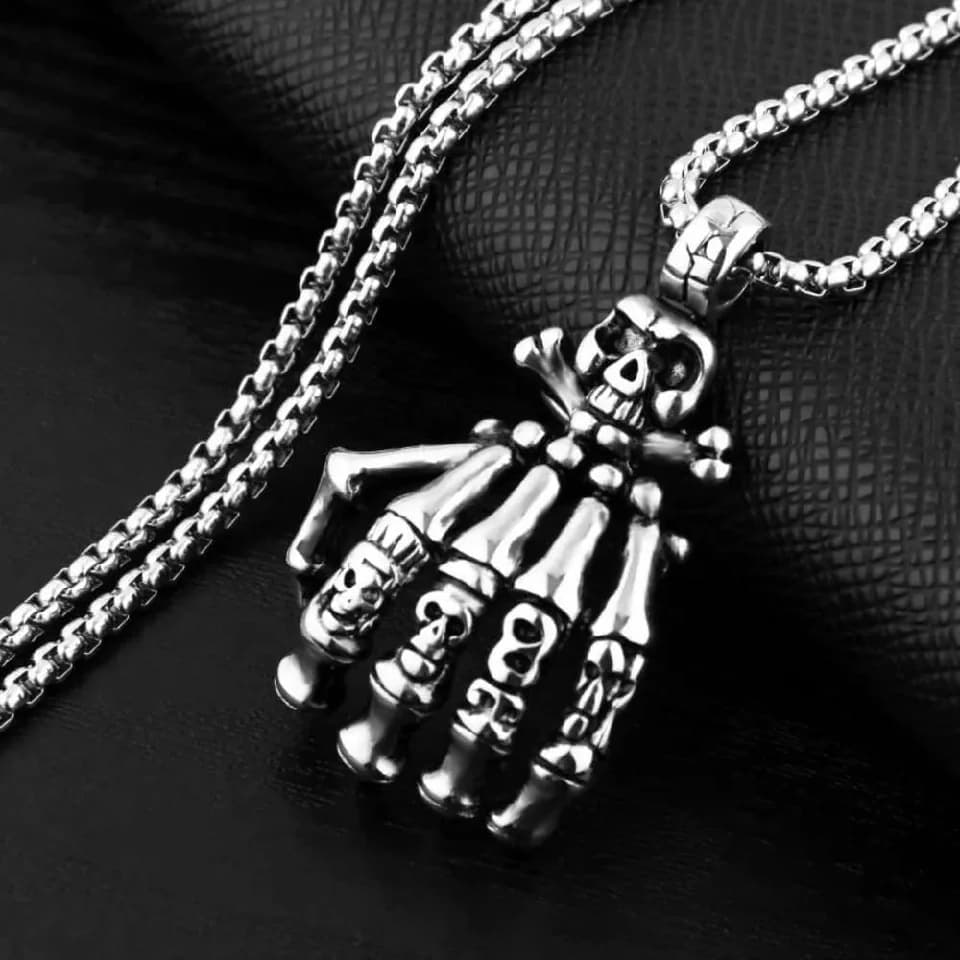 Women's Silver Bone-jangle Necklace