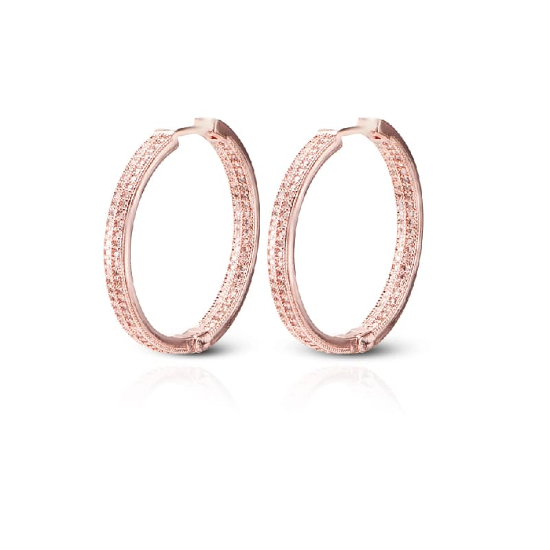 Women's Rosegold Crystal Shadow Hoops