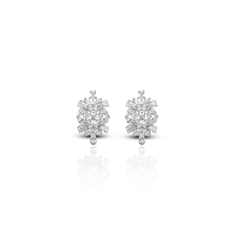 Women's Zirconia Floral Bouquet Stud Earrings