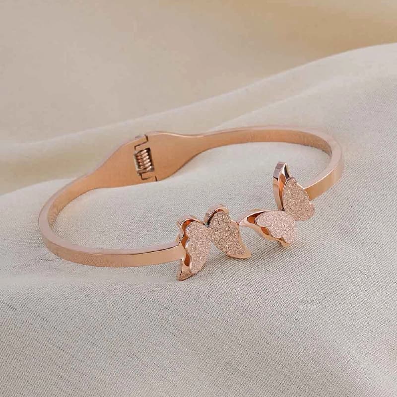 Women's Gold Butterfly Charm Cuff Bracelet Waterproof & Anti-Tarnish