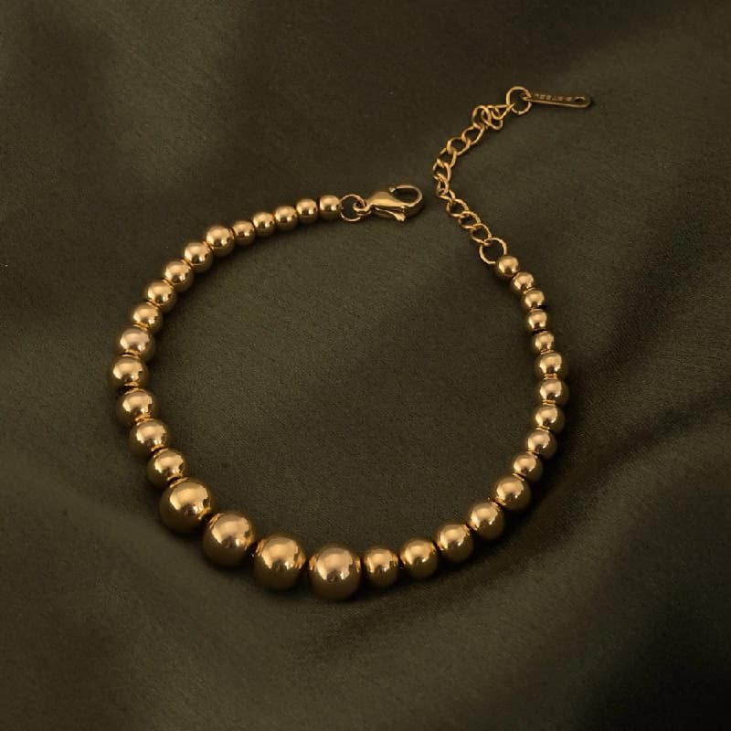 Women's Gold Beaded Bracelet Waterproof & Anti-Tarnish