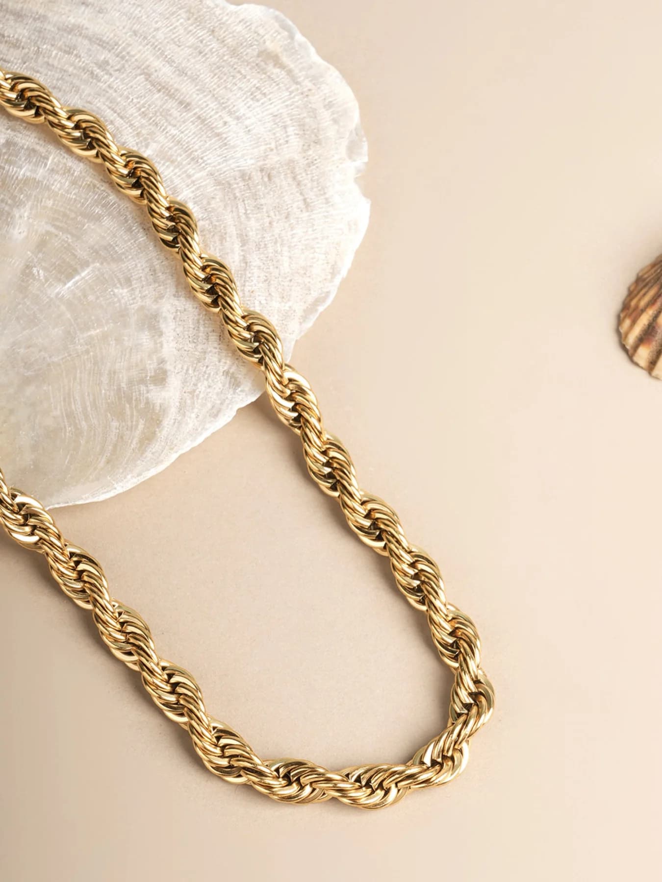 Women's Gold Plated Rope Chain Waterproof & Anti-Tarnish
