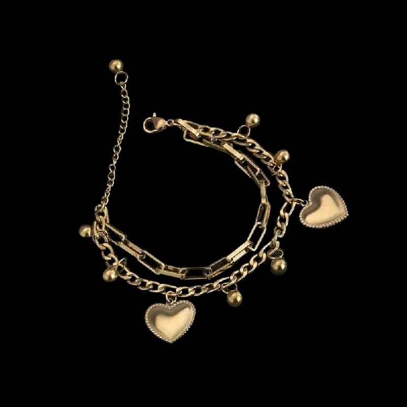 Women's Gold Hearts All Over Bracelet Waterproof & Anti-Tarnish
