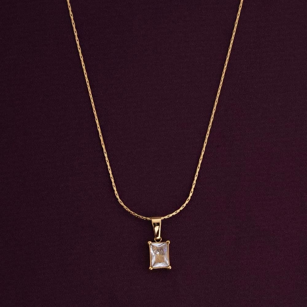 Women's Gold Plated Delicate Moonstone Necklace Waterproof & Anti-Tarnish