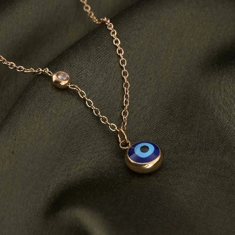 Women's Gold Plated Evil Eye Necklace Waterproof & Anti-Tarnish