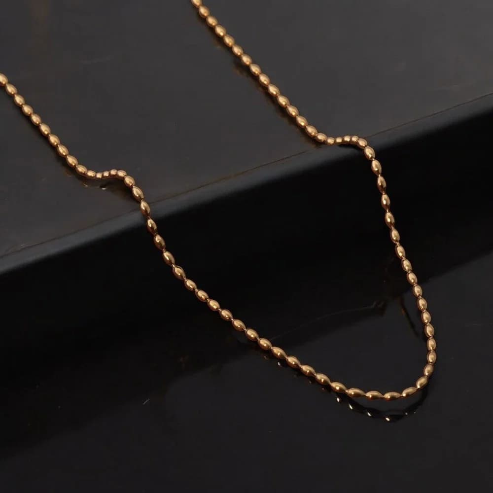 Women's Gold Plated Gold Beaded Necklace Waterproof & Anti-Tarnish