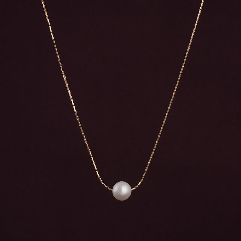 Women's Gold Plated Delicate Pearl Necklace Waterproof & Anti-Tarnish