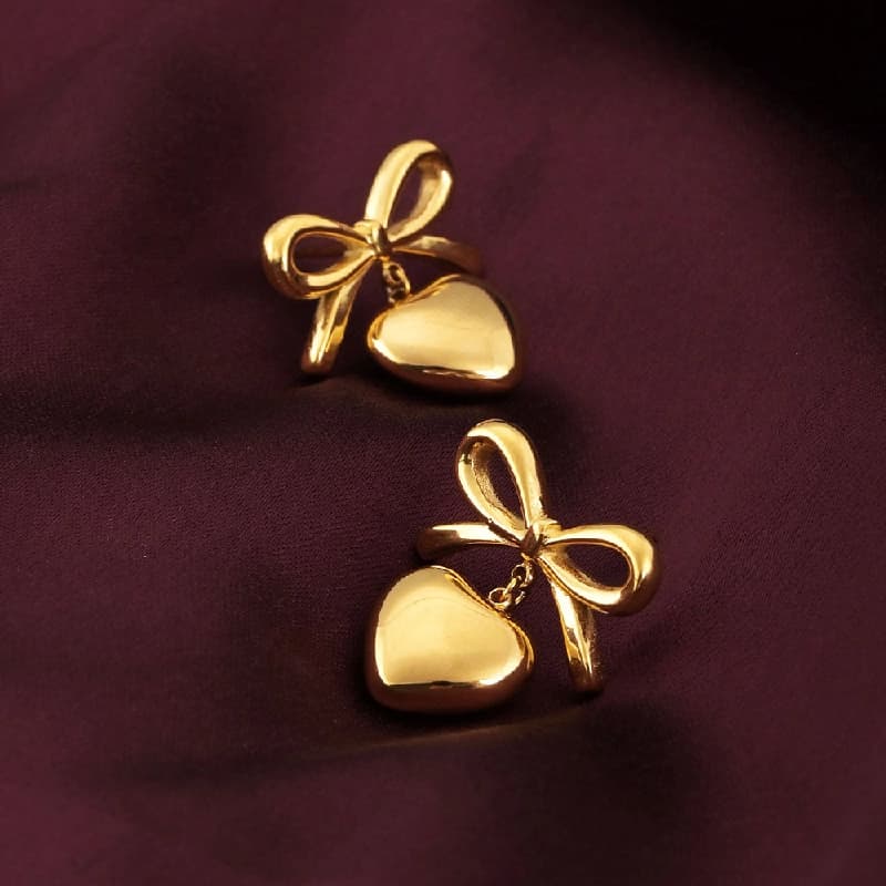 Women's Gold Plated Wrapped With Love Earrings Waterproof & Anti-Tarnish