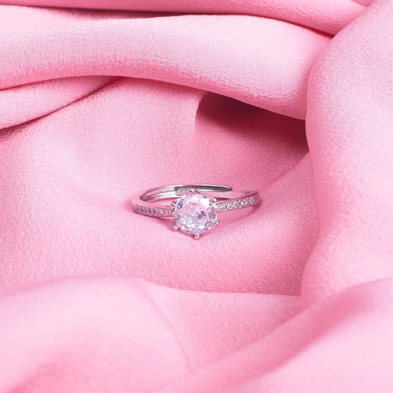 Women's Luster Silver Promise Ring