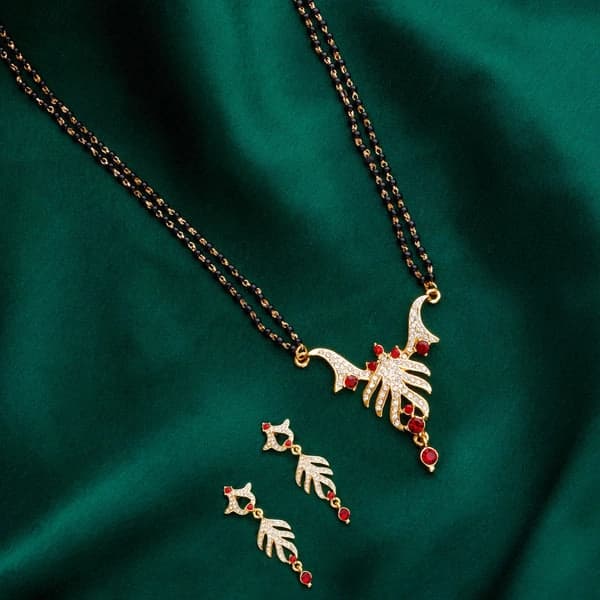 Women's Gold Plated Casual Dual Line Mangalsutra|Lightweight Daily Wear Jewelry