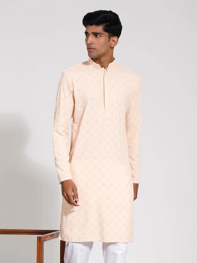 Men's Pink Festive Kurta