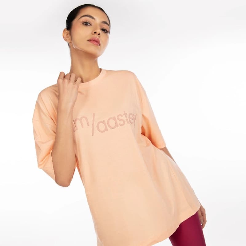 Unisex Pink Casual Printed Oversized Fit Tshirt