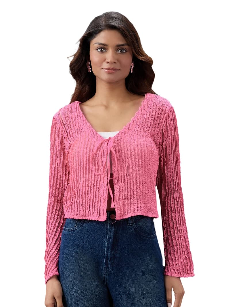 Women's Pink Casual Solid Oversized Fit Top
