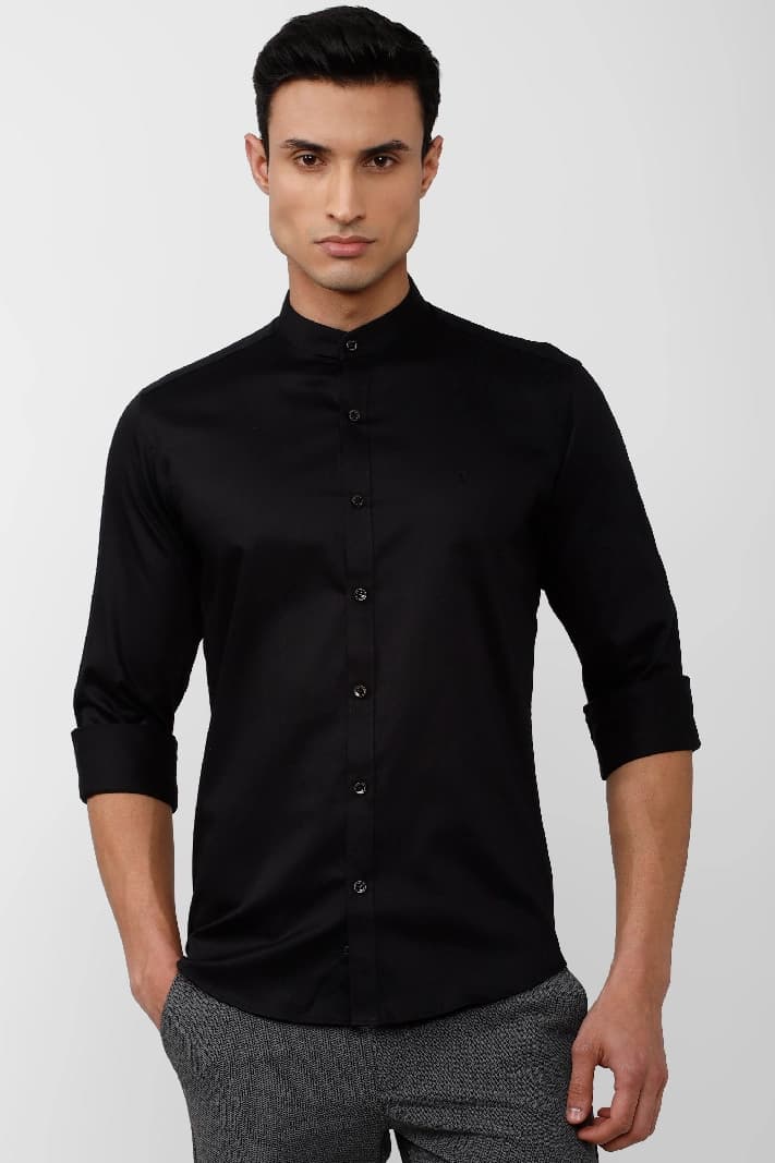 Men's Black Formal Solid Slim Fit Shirt