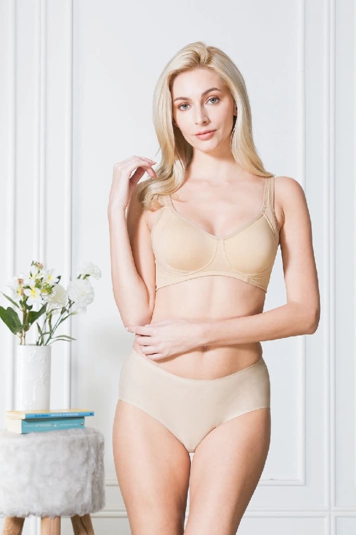 Women's Pink Solid Hook Bra