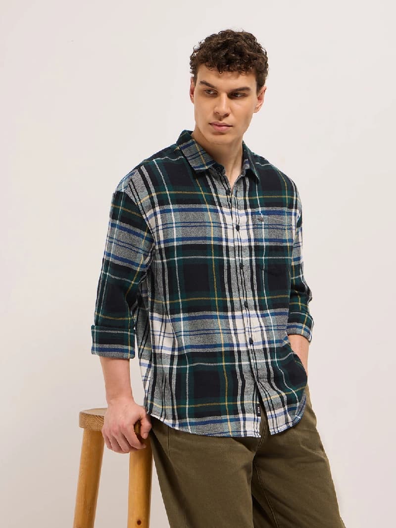 Men's Multicolor Casual Checked Regular Fit Shirt