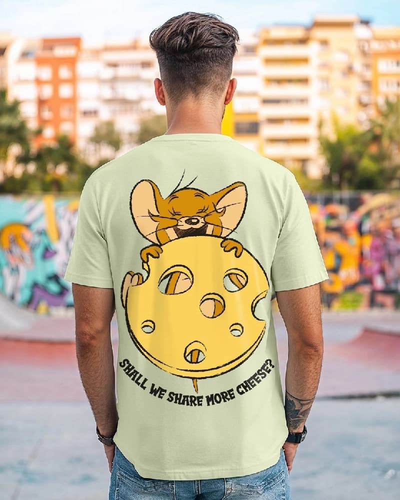 Men's Green Casual Printed Regular Fit Tshirt