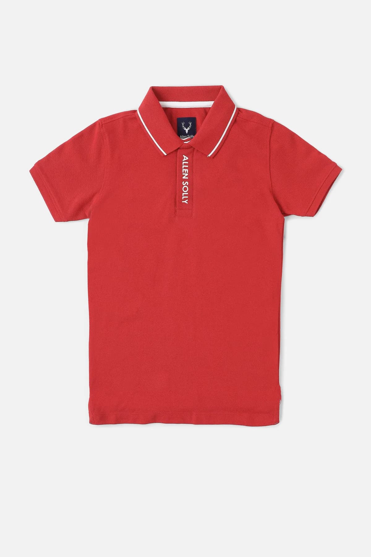Boys Red Casual Solid Regular Fit Polo Tshirt