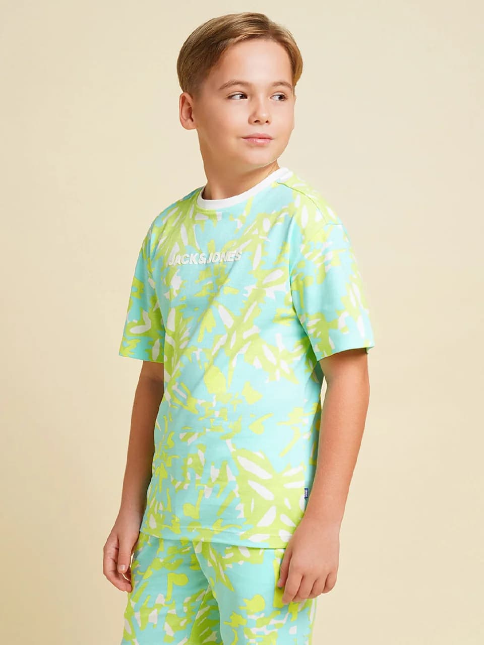 Boys Blue Printed Regular Fit Casual Tshirt